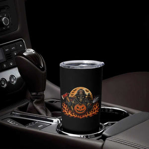 Skeleton Firefighter Pumpkin Halloween Tumbler Cup Courage Honor Sacrifice Spooky Gift