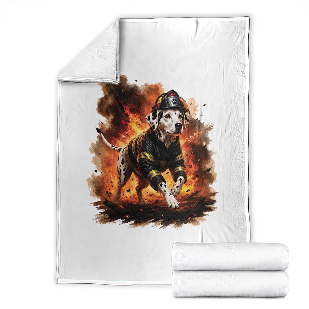 Dalmatian Firefighter Hero Throw Blanket Fire Engine Rescue Dog Lover Gift