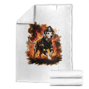 Dalmatian Firefighter Hero Throw Blanket Fire Engine Rescue Dog Lover Gift