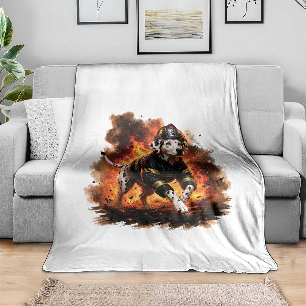 Dalmatian Firefighter Hero Throw Blanket Fire Engine Rescue Dog Lover Gift
