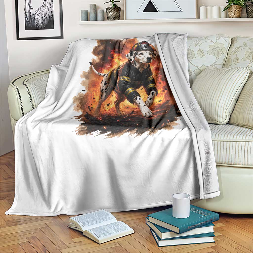 Dalmatian Firefighter Hero Throw Blanket Fire Engine Rescue Dog Lover Gift