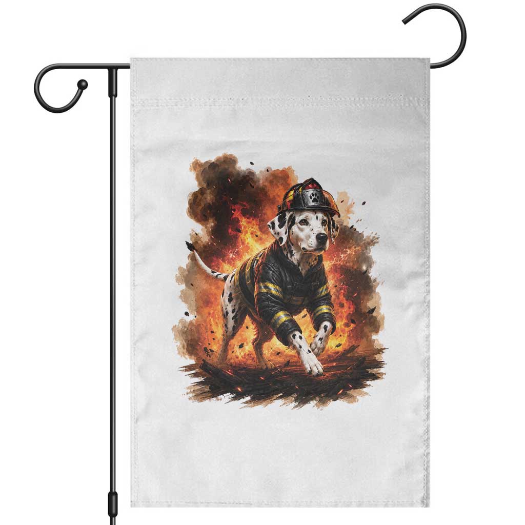 Dalmatian Firefighter Hero Garden Flag Fire Engine Rescue Dog Lover Gift