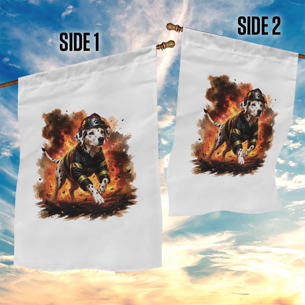 Dalmatian Firefighter Hero Garden Flag Fire Engine Rescue Dog Lover Gift