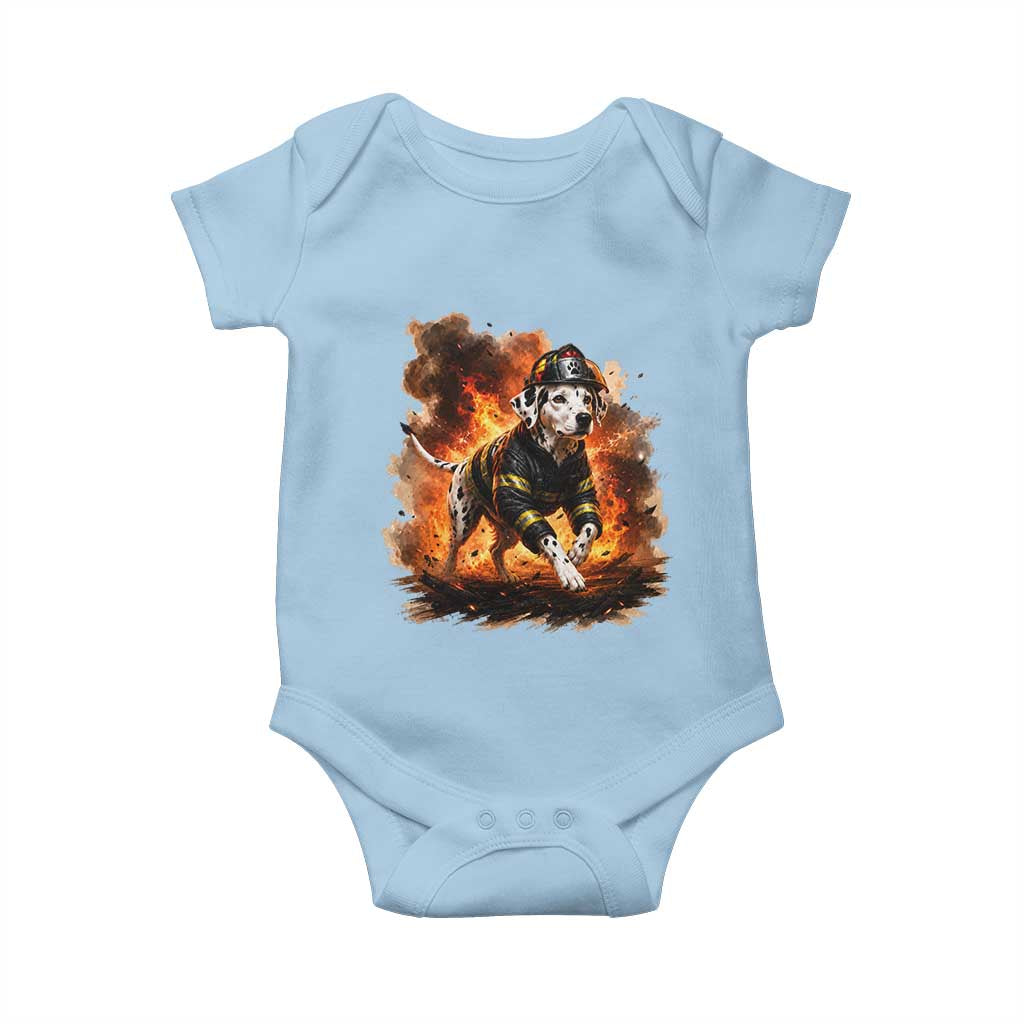 Dalmatian Firefighter Hero Baby Onesie Fire Engine Rescue Dog Lover Gift