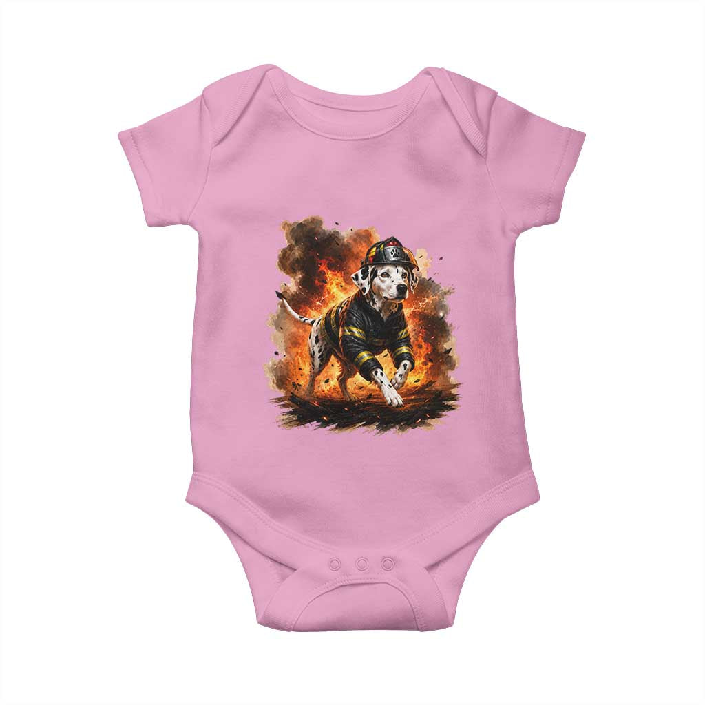 Dalmatian Firefighter Hero Baby Onesie Fire Engine Rescue Dog Lover Gift