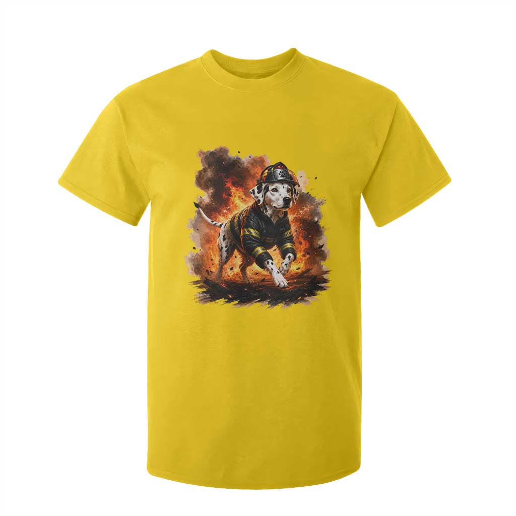 Dalmatian Firefighter Hero T Shirt For Kid Fire Engine Rescue Dog Lover Gift