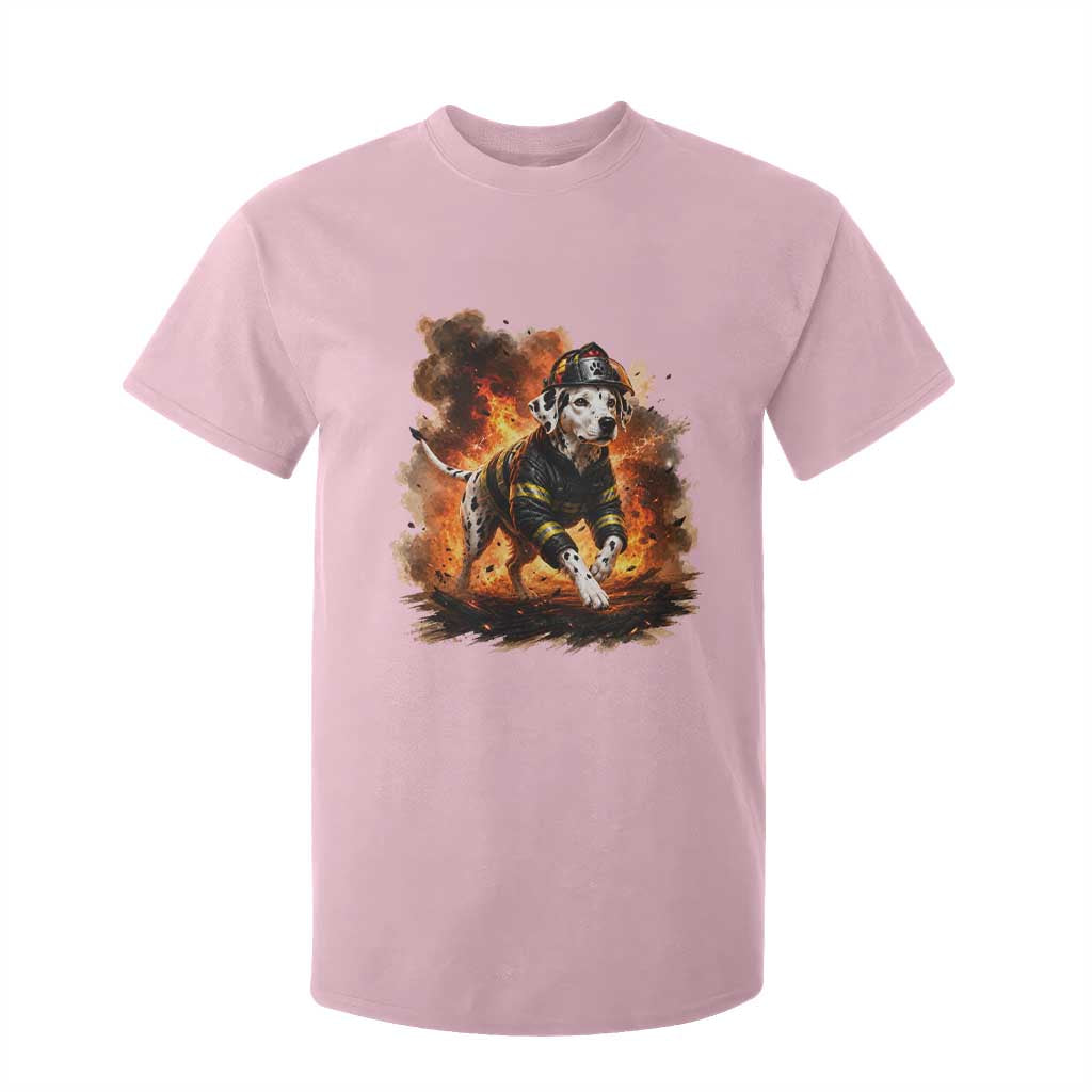 Dalmatian Firefighter Hero T Shirt For Kid Fire Engine Rescue Dog Lover Gift