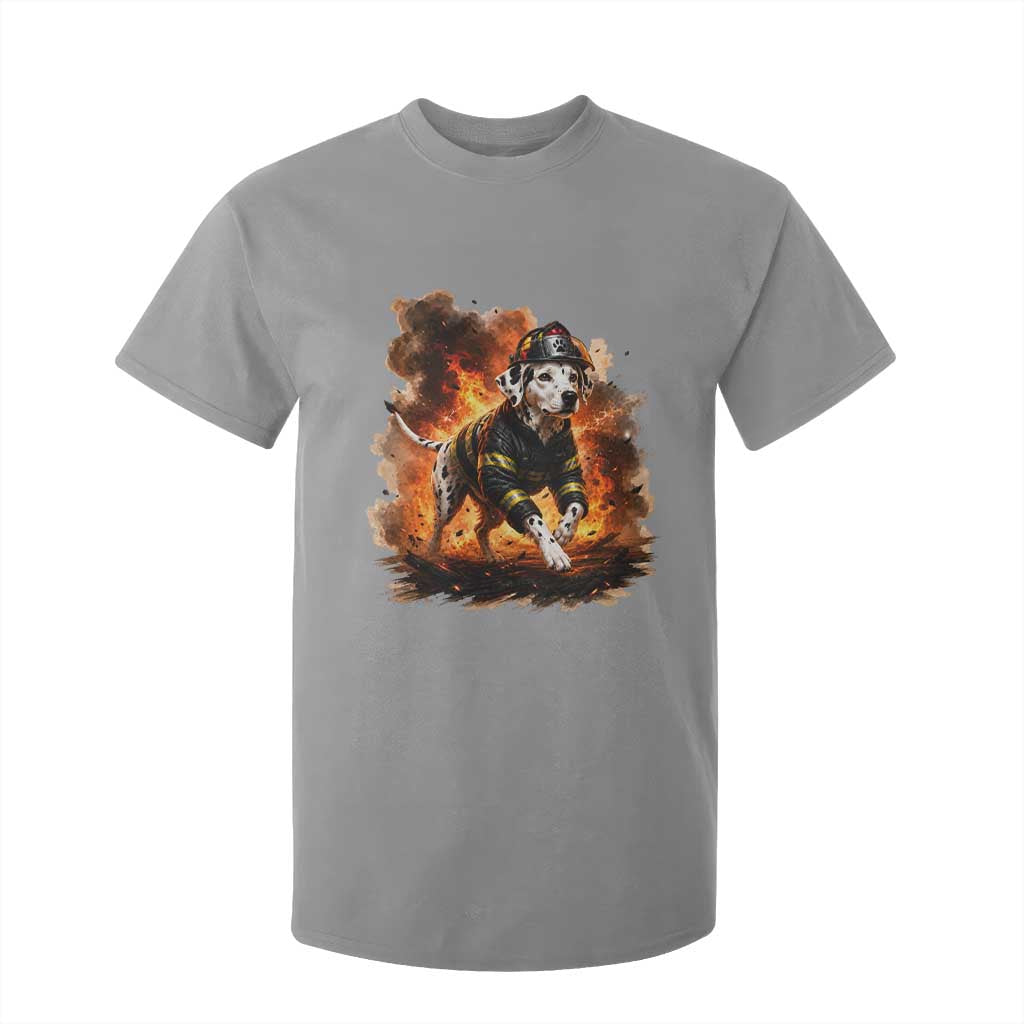 Dalmatian Firefighter Hero T Shirt For Kid Fire Engine Rescue Dog Lover Gift