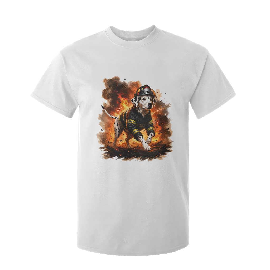 Dalmatian Firefighter Hero T Shirt For Kid Fire Engine Rescue Dog Lover Gift