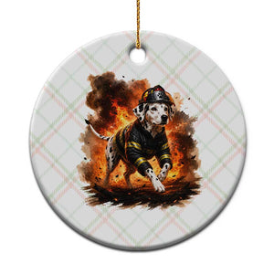 Dalmatian Firefighter Hero Ceramic Ornament Fire Engine Rescue Dog Lover Gift