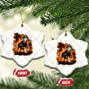 Dalmatian Firefighter Hero Ceramic Ornament Fire Engine Rescue Dog Lover Gift