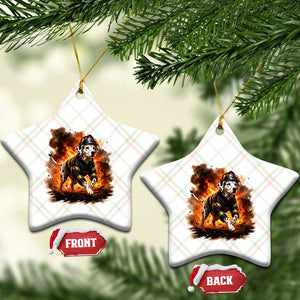 Dalmatian Firefighter Hero Ceramic Ornament Fire Engine Rescue Dog Lover Gift