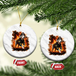 Dalmatian Firefighter Hero Ceramic Ornament Fire Engine Rescue Dog Lover Gift