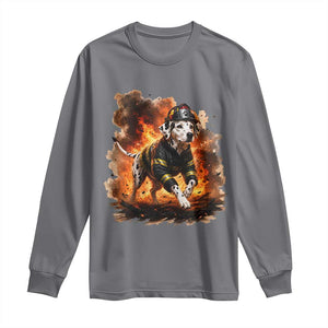 Dalmatian Firefighter Hero Long Sleeve Shirt Fire Engine Rescue Dog Lover Gift