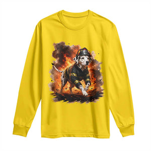 Dalmatian Firefighter Hero Long Sleeve Shirt Fire Engine Rescue Dog Lover Gift