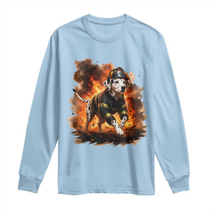 Dalmatian Firefighter Hero Long Sleeve Shirt Fire Engine Rescue Dog Lover Gift