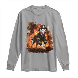 Dalmatian Firefighter Hero Long Sleeve Shirt Fire Engine Rescue Dog Lover Gift