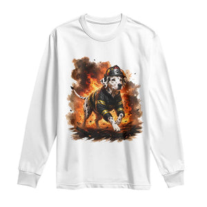 Dalmatian Firefighter Hero Long Sleeve Shirt Fire Engine Rescue Dog Lover Gift