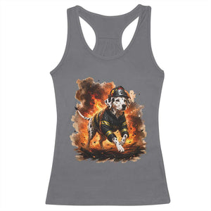 Dalmatian Firefighter Hero Racerback Tank Top Fire Engine Rescue Dog Lover Gift