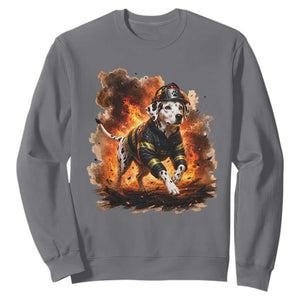 Dalmatian Firefighter Hero Sweatshirt Fire Engine Rescue Dog Lover Gift
