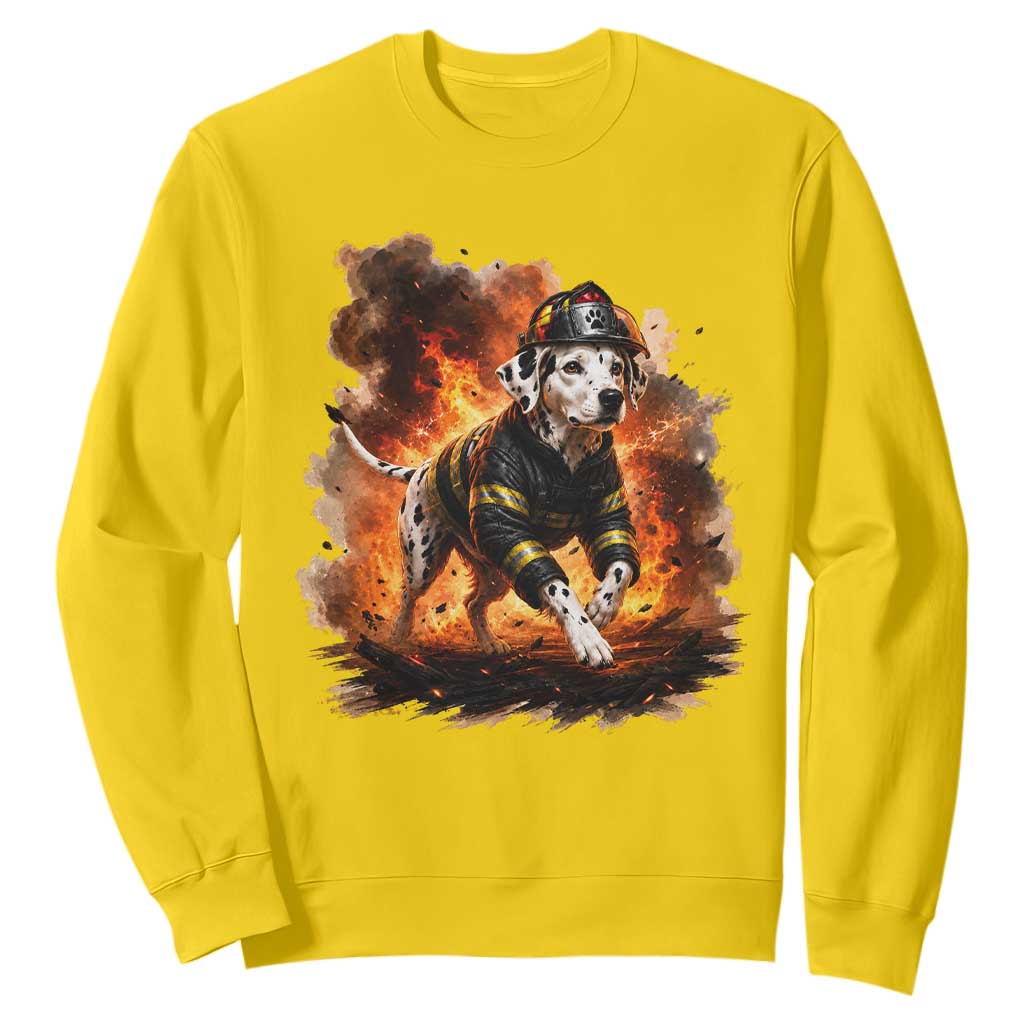 Dalmatian Firefighter Hero Sweatshirt Fire Engine Rescue Dog Lover Gift