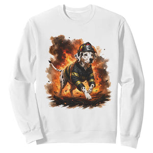 Dalmatian Firefighter Hero Sweatshirt Fire Engine Rescue Dog Lover Gift