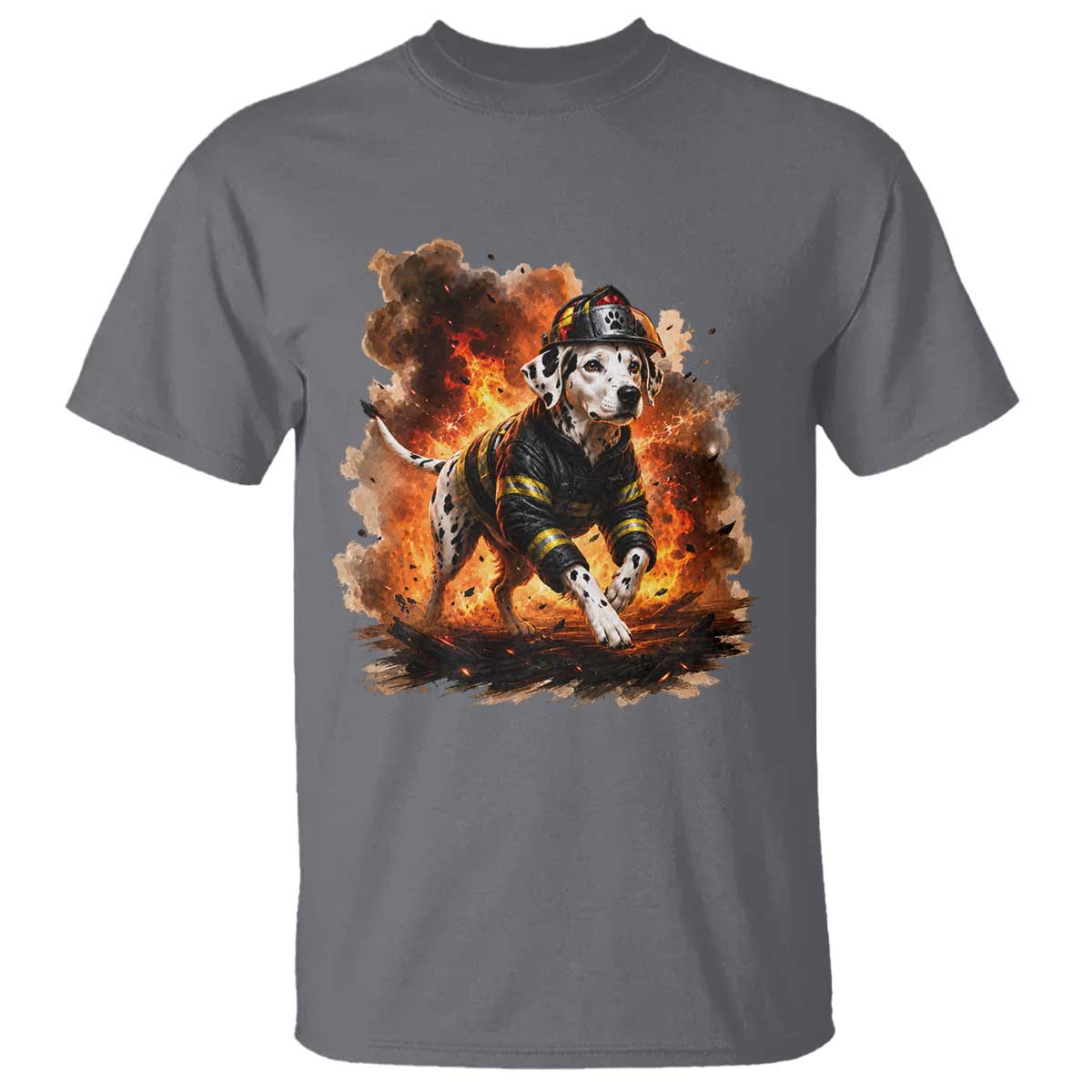 Dalmatian Firefighter Hero T Shirt Fire Engine Rescue Dog Lover Gift