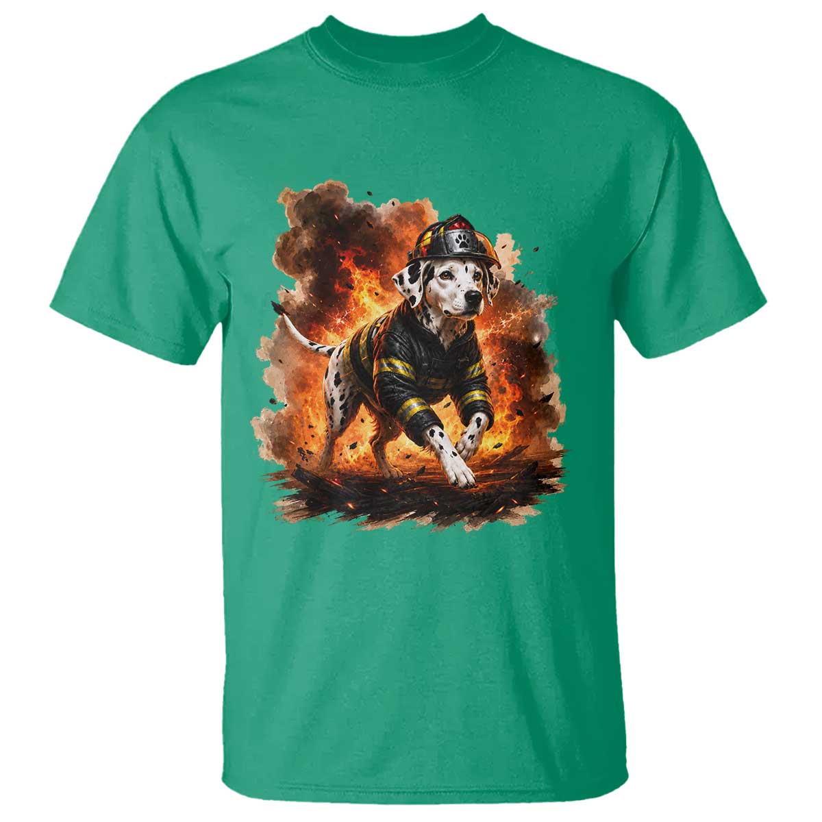 Dalmatian Firefighter Hero T Shirt Fire Engine Rescue Dog Lover Gift