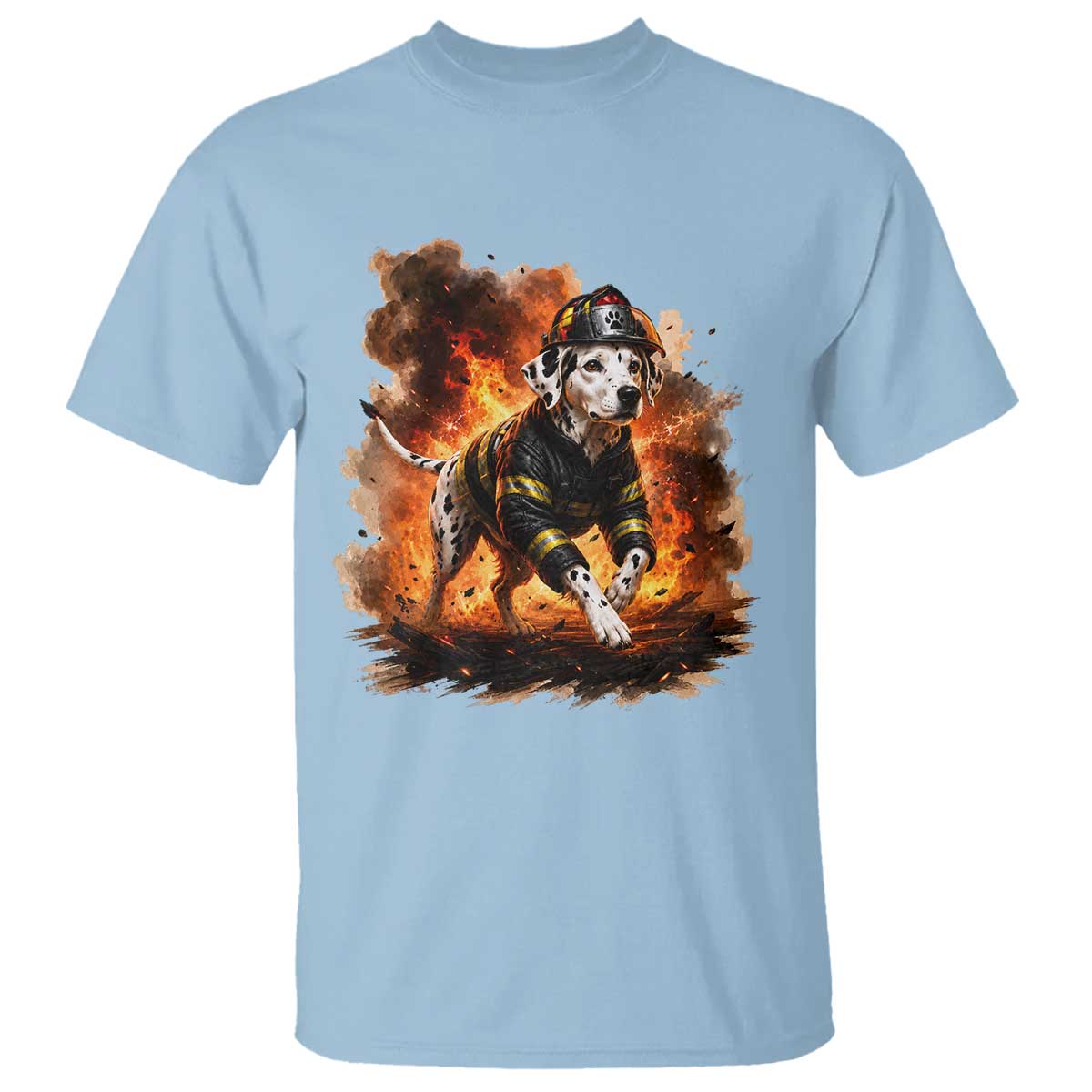 Dalmatian Firefighter Hero T Shirt Fire Engine Rescue Dog Lover Gift