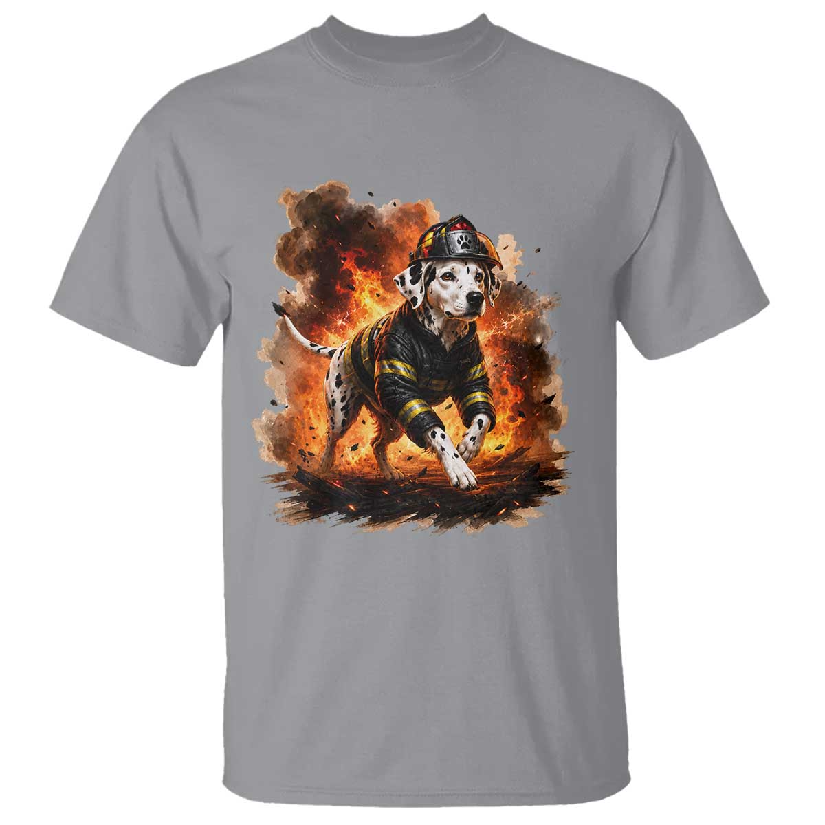 Dalmatian Firefighter Hero T Shirt Fire Engine Rescue Dog Lover Gift