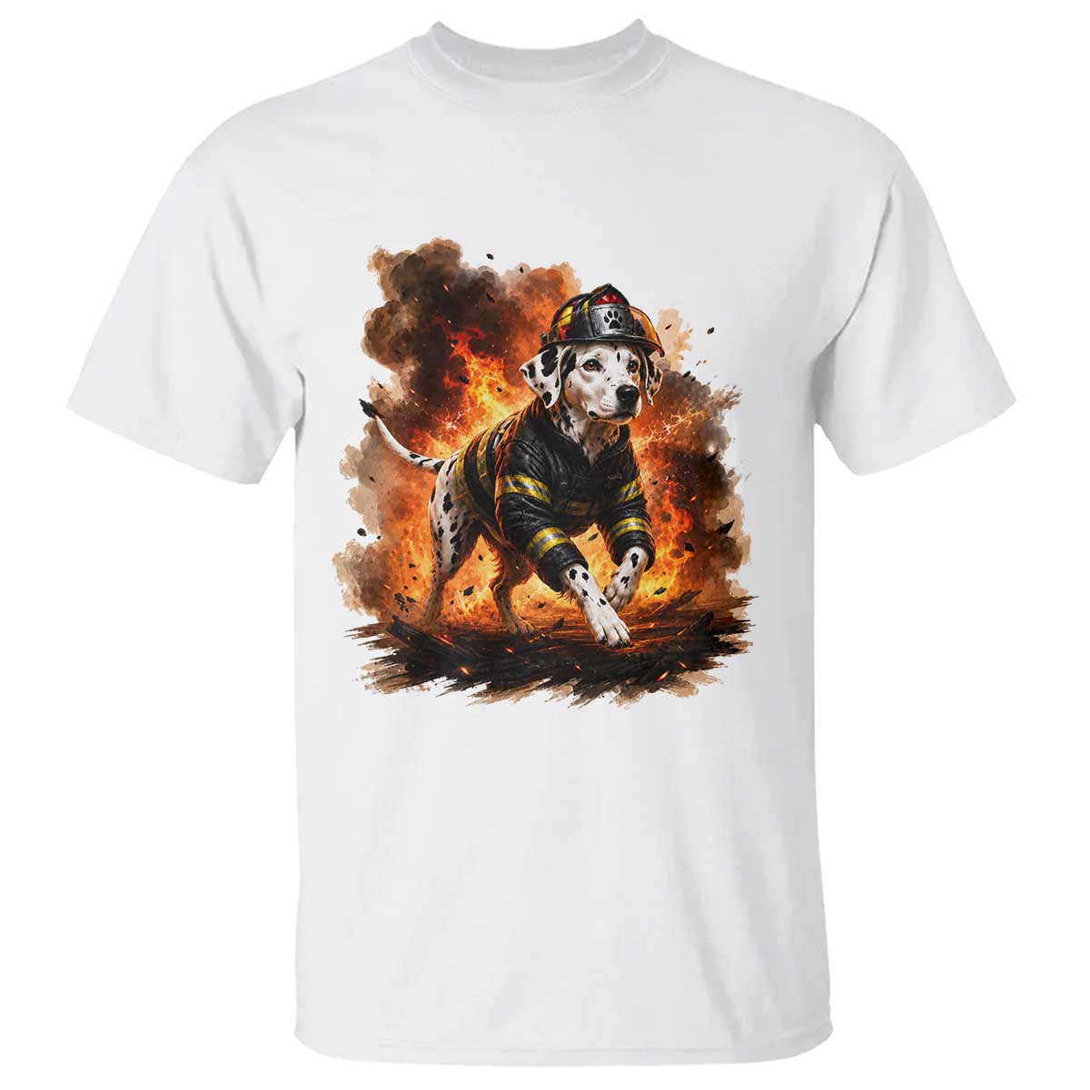 Dalmatian Firefighter Hero T Shirt Fire Engine Rescue Dog Lover Gift
