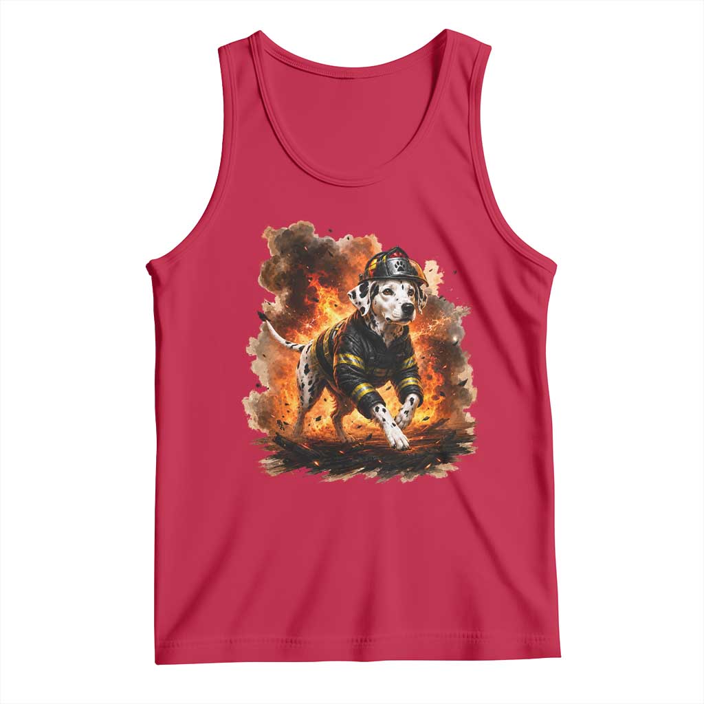 Dalmatian Firefighter Hero Tank Top Fire Engine Rescue Dog Lover Gift