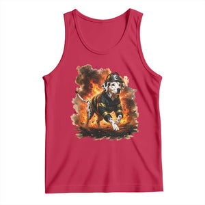 Dalmatian Firefighter Hero Tank Top Fire Engine Rescue Dog Lover Gift