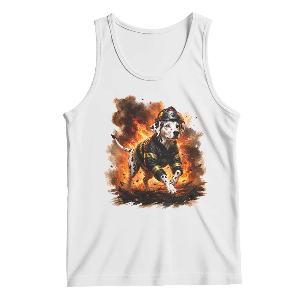 Dalmatian Firefighter Hero Tank Top Fire Engine Rescue Dog Lover Gift