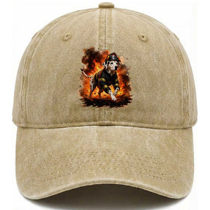 Dalmatian Firefighter Hero Washed Cotton Baseball Cap Fire Engine Rescue Dog Lover Gift