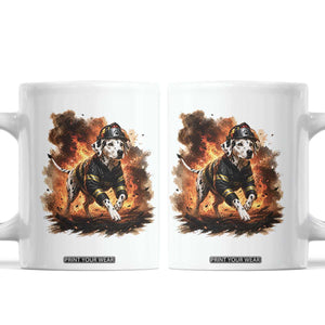 Dalmatian Firefighter Hero Coffee Mug Fire Engine Rescue Dog Lover Gift