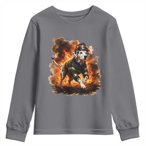 Dalmatian Firefighter Hero Youth Sweatshirt Fire Engine Rescue Dog Lover Gift