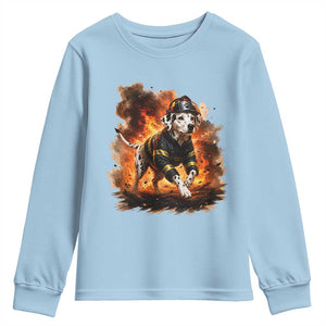 Dalmatian Firefighter Hero Youth Sweatshirt Fire Engine Rescue Dog Lover Gift