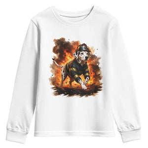 Dalmatian Firefighter Hero Youth Sweatshirt Fire Engine Rescue Dog Lover Gift