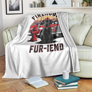 Firehouse Furiend Black Labrador Firefighter Throw Blanket Fire Engine Rescue Dog Lover Gift