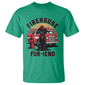 Firehouse Furiend Black Labrador Firefighter T Shirt Fire Engine Rescue Dog Lover Gift
