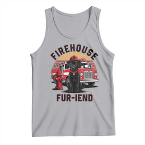 Firehouse Furiend Black Labrador Firefighter Tank Top Fire Engine Rescue Dog Lover Gift
