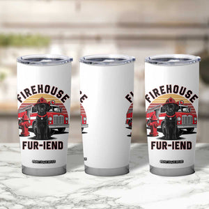 Firehouse Furiend Black Labrador Firefighter Tumbler Cup Fire Engine Rescue Dog Lover Gift