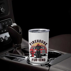 Firehouse Furiend Black Labrador Firefighter Tumbler Cup Fire Engine Rescue Dog Lover Gift
