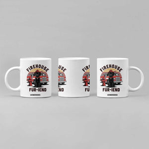 Firehouse Furiend Black Labrador Firefighter Coffee Mug Fire Engine Rescue Dog Lover Gift