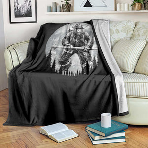 Vintage Bigfoot Firefighter Throw Blanket First Responder Fireman Gift
