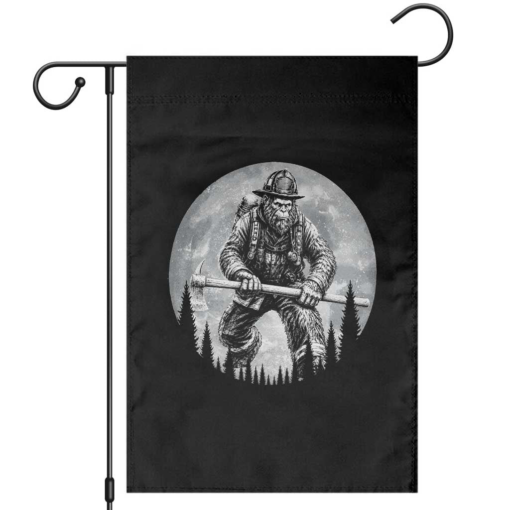 Vintage Bigfoot Firefighter Garden Flag First Responder Fireman Gift