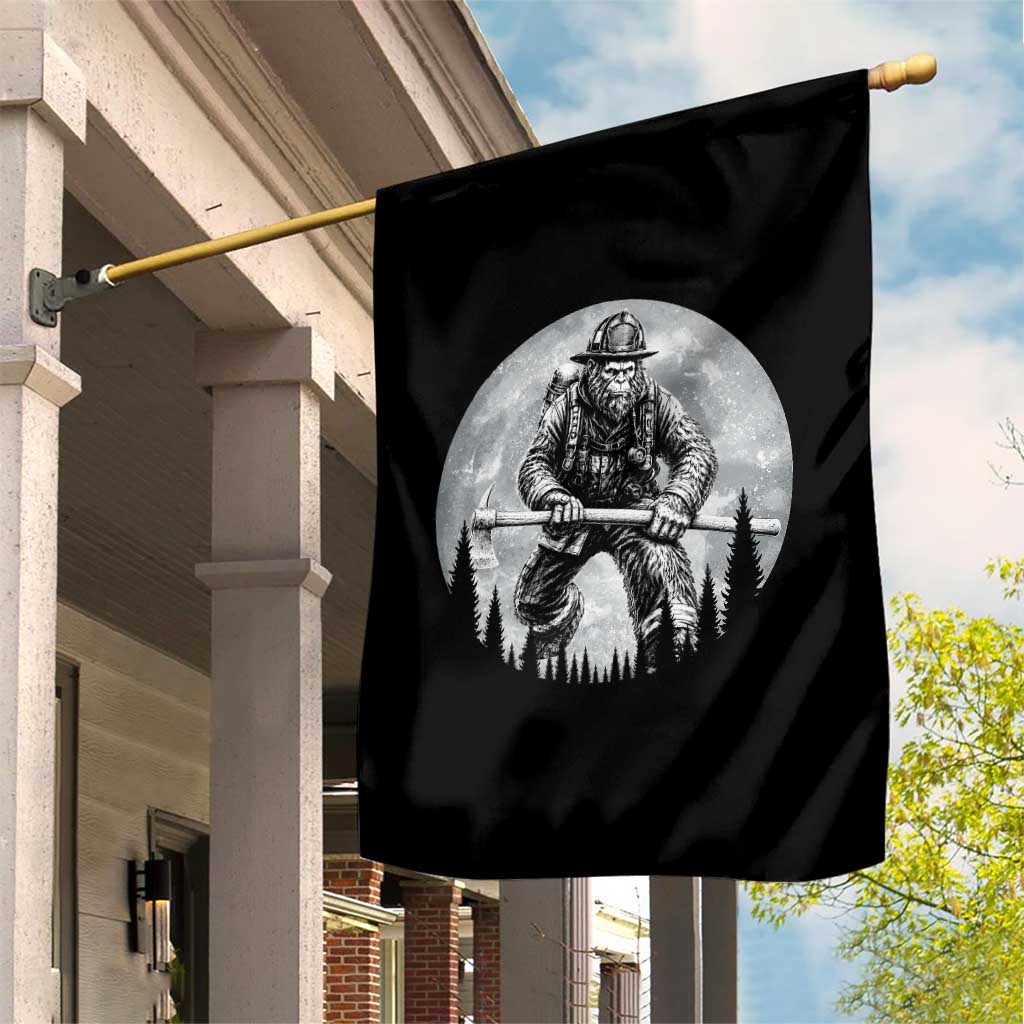 Vintage Bigfoot Firefighter Garden Flag First Responder Fireman Gift