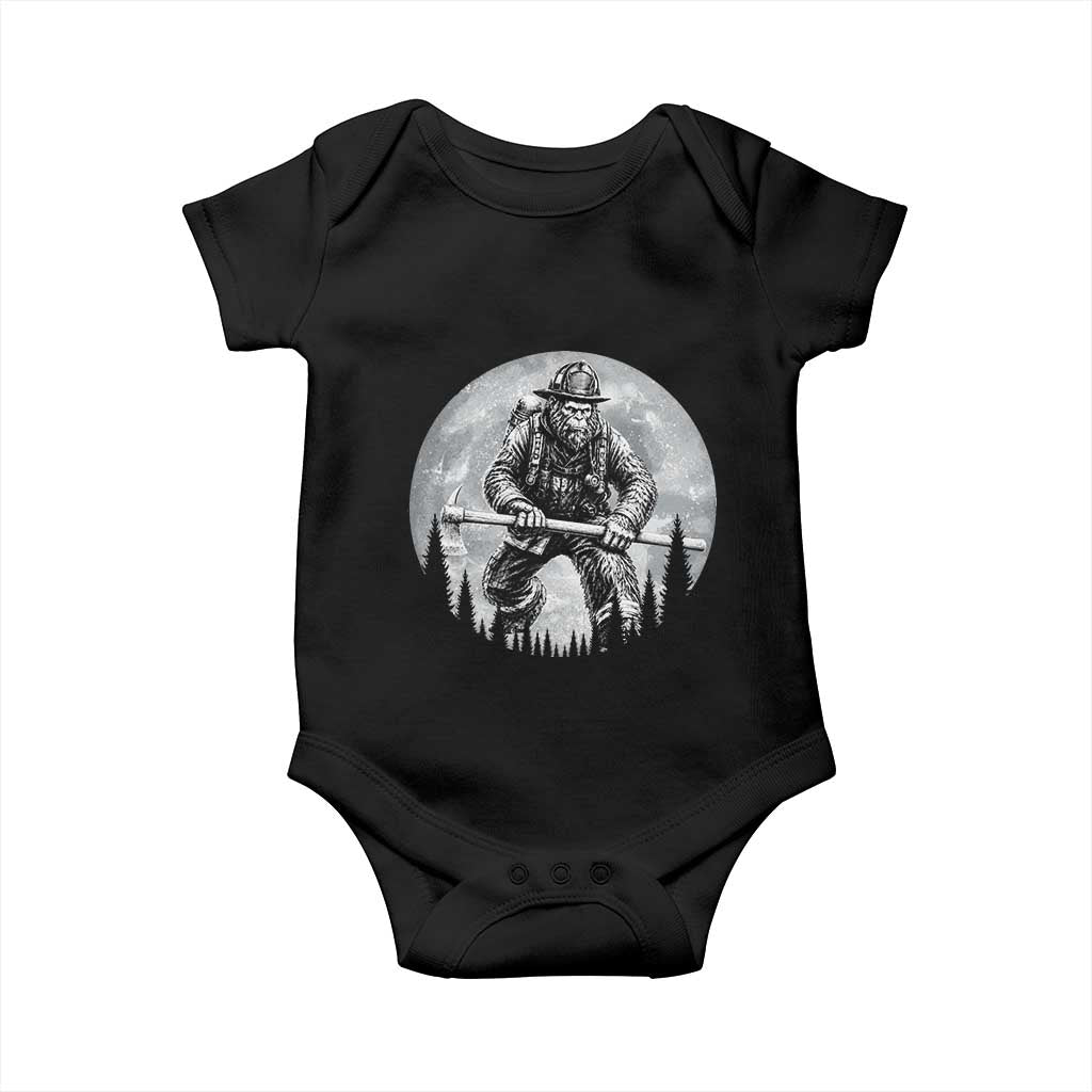 Vintage Bigfoot Firefighter Baby Onesie First Responder Fireman Gift