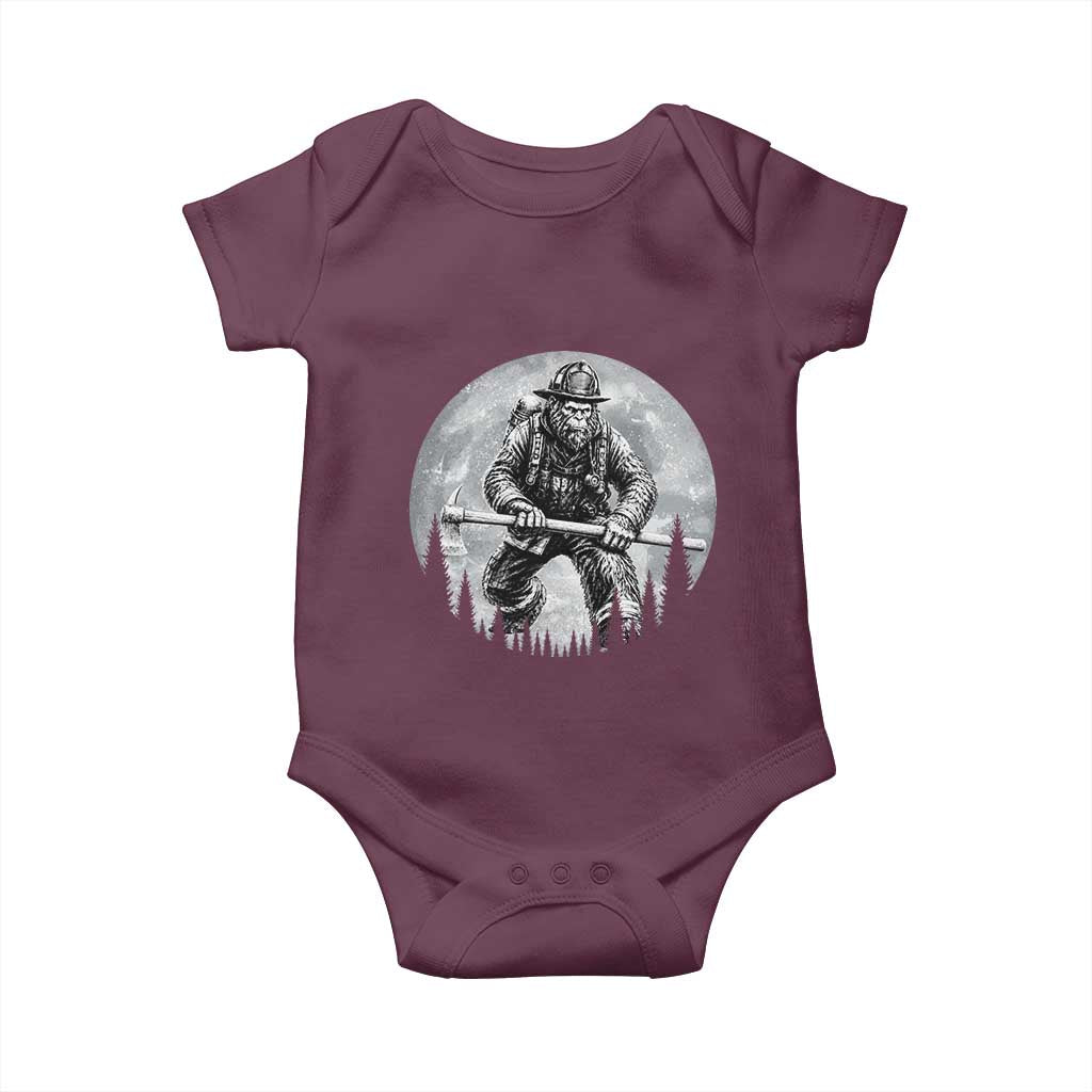 Vintage Bigfoot Firefighter Baby Onesie First Responder Fireman Gift